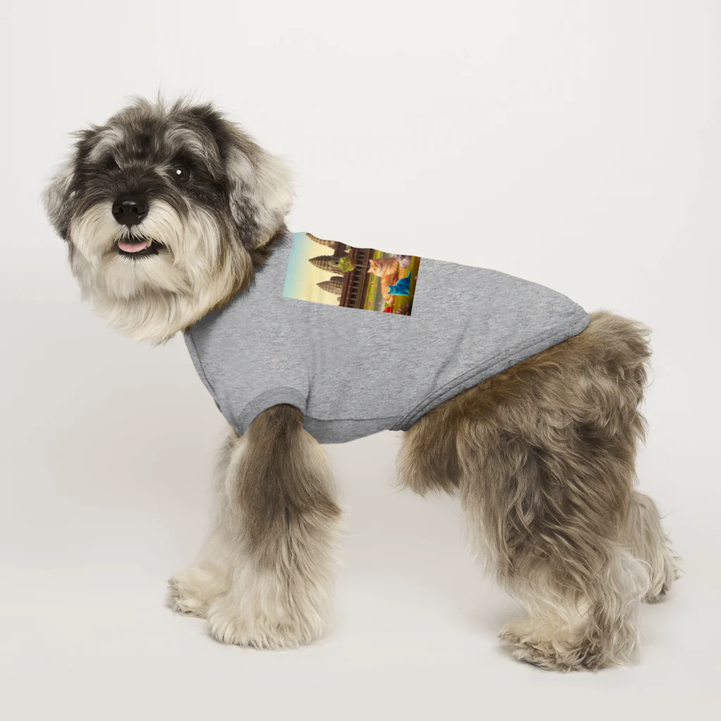 ニャーちゃんショップのアンコールワットキャッツ Dog T-shirt