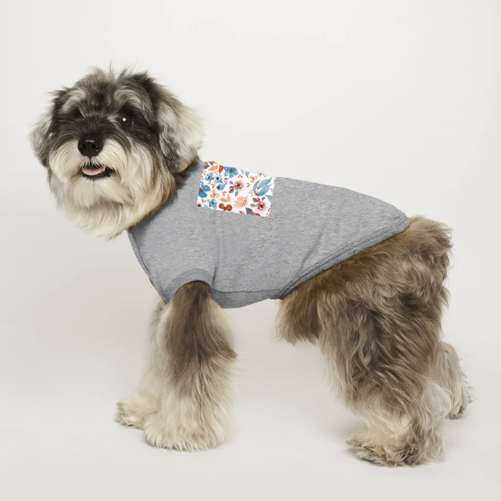 Meizeeの大人かわいい花柄 Dog T-shirt