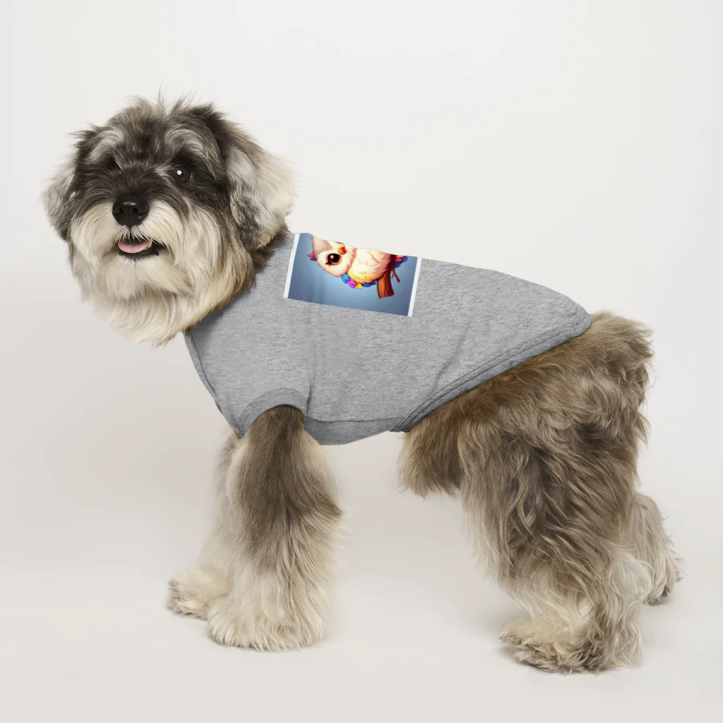 mame1103の虹色幸ふくろう Dog T-shirt