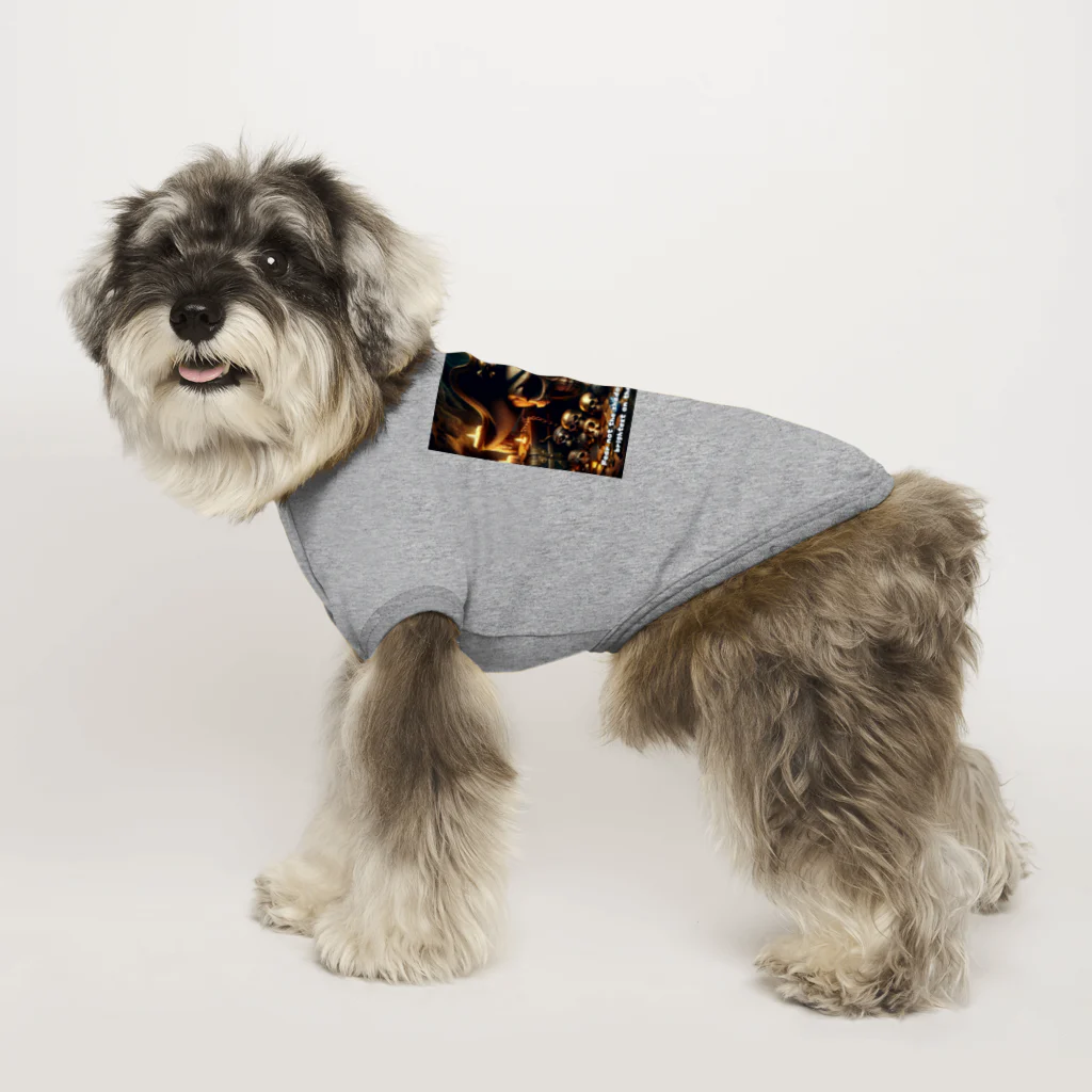 NikuQAIのShadowed Treasures: The Pirate's Legacy Dog T-shirt