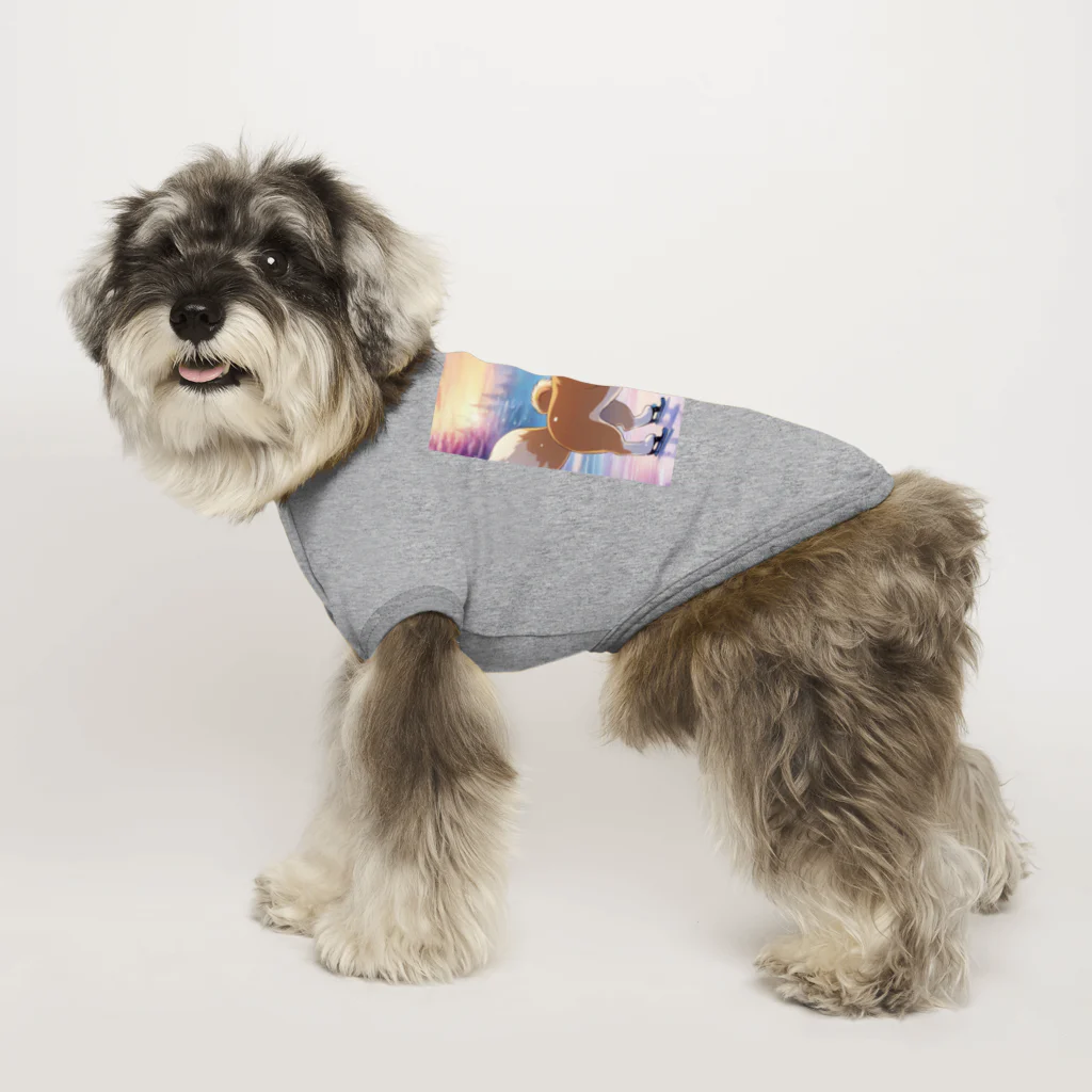 Lee17のアイススケートする柴犬 ドッグTシャツ