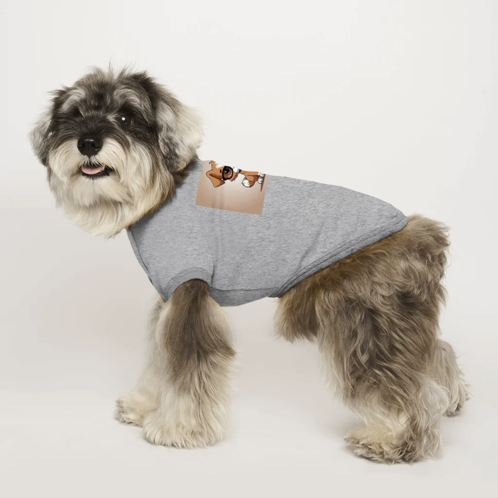 Khisakiの犬　カワイイ　眼鏡をかけている ドッグTシャツ