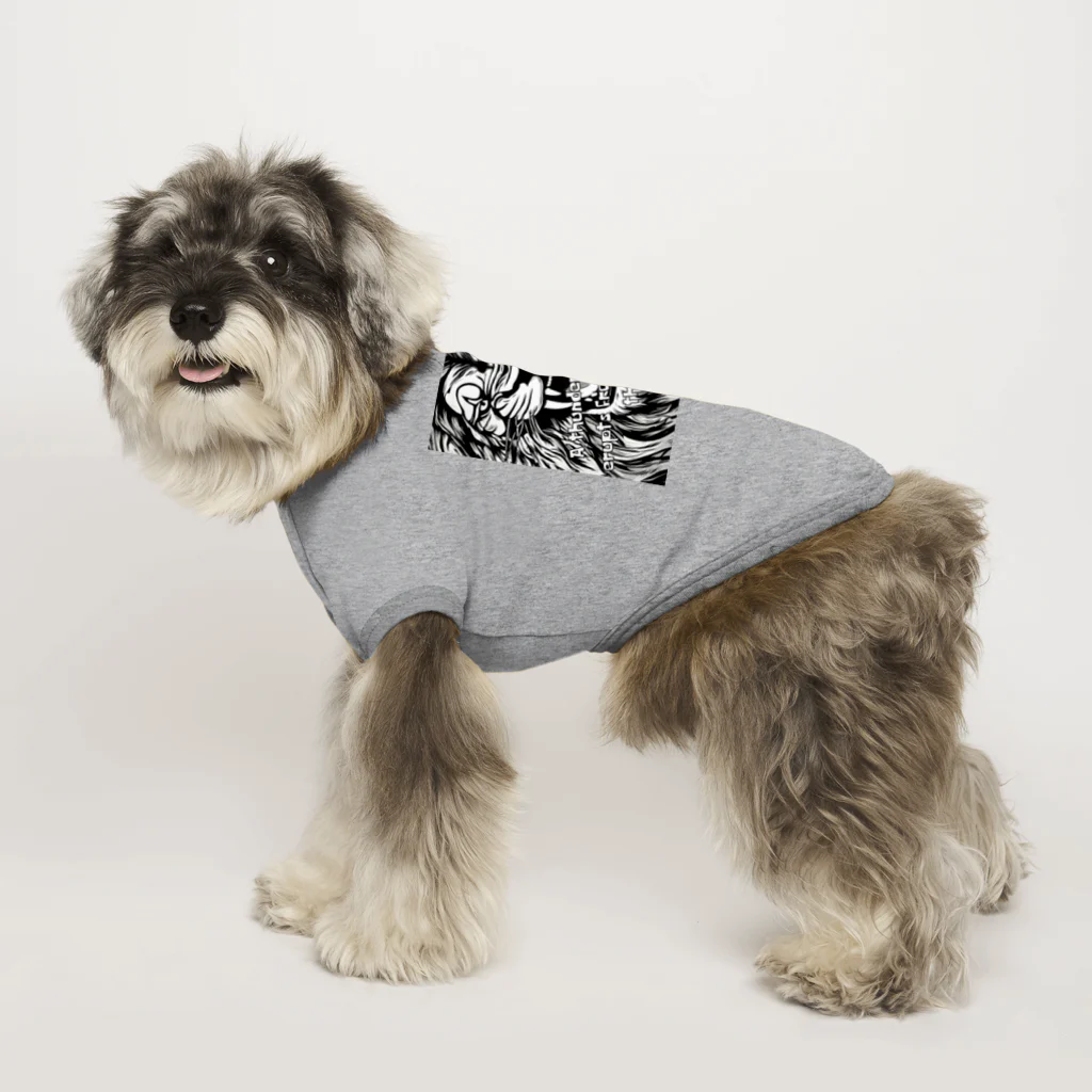 SERIY_SHOPの荘厳なる支配者：モノトーンのライオンの描画 Dog T-shirt