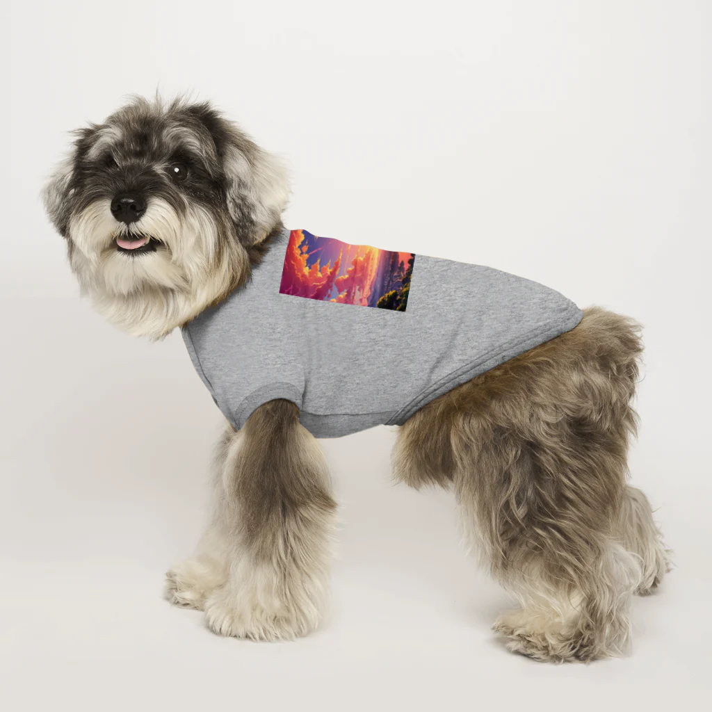 ikeikeikedaの街を照らす夕陽（景色シリーズ） Dog T-shirt