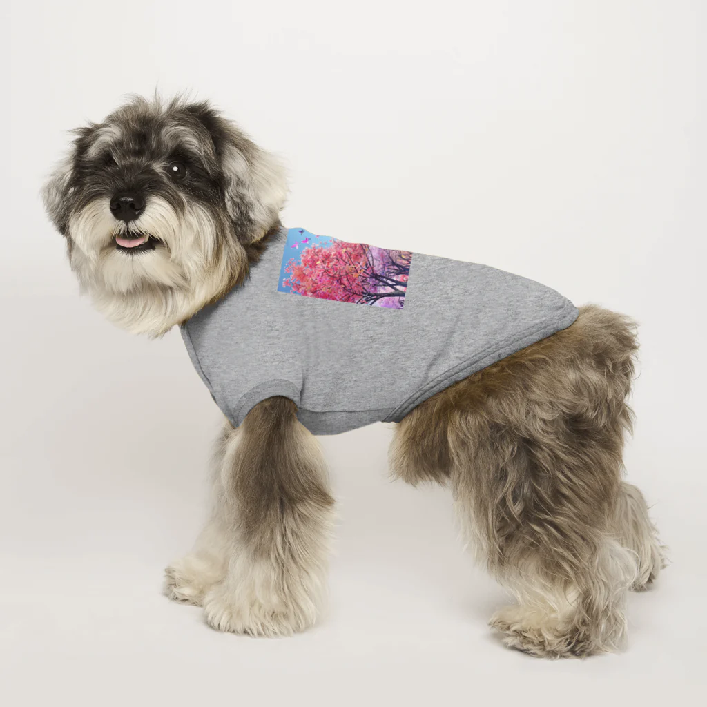 AQUAMETAVERSEの自然の美しい木々と鳥　なでしこ1478 Dog T-shirt