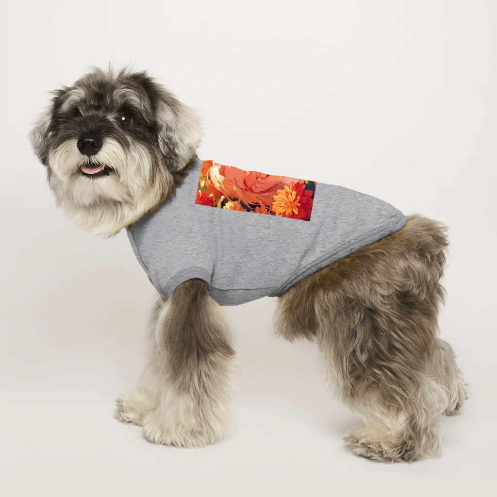 AQUAMETAVERSEのダリアの花の中の笑顔　なでしこ1478 Dog T-shirt