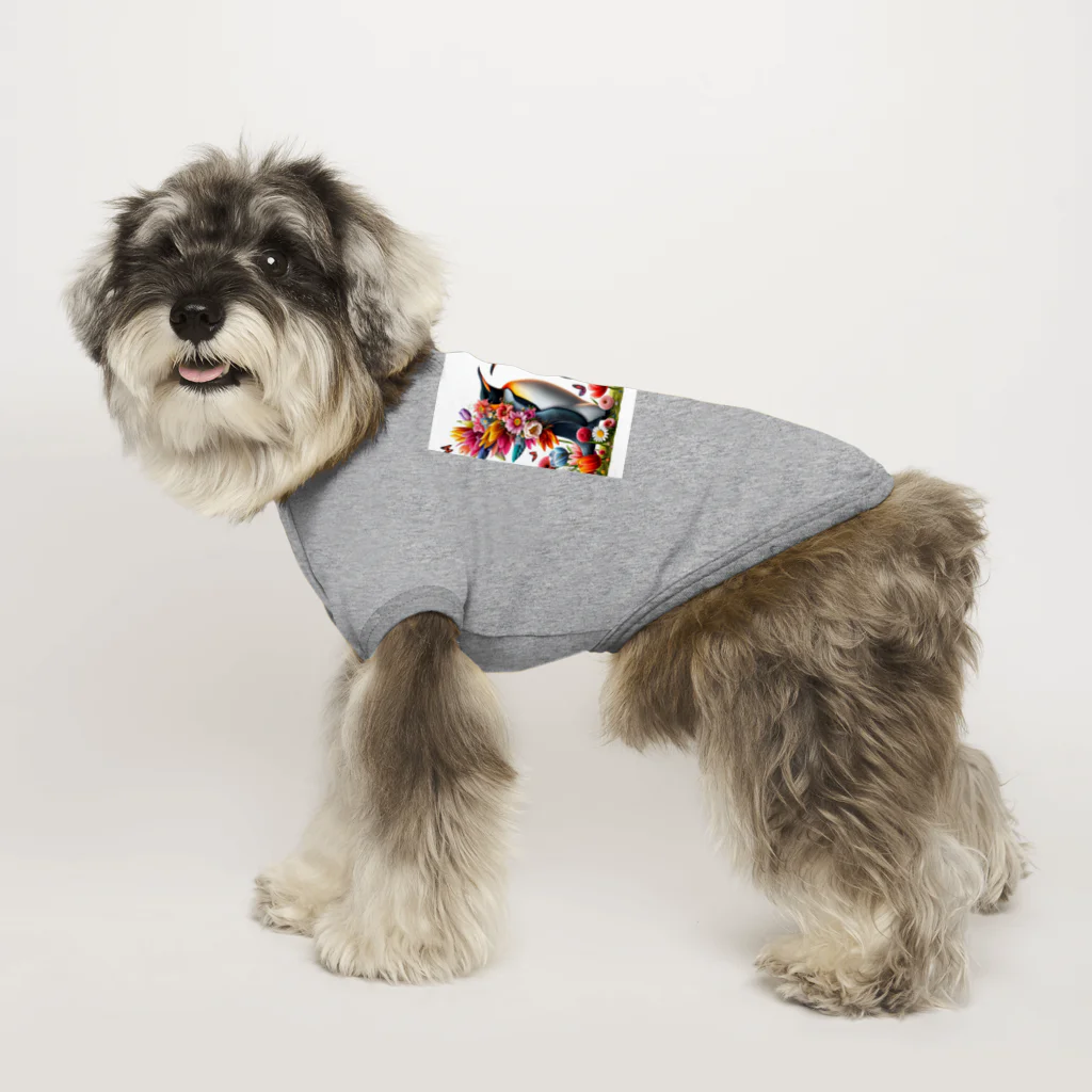 zenjoyのフラワーペンギン Dog T-shirt