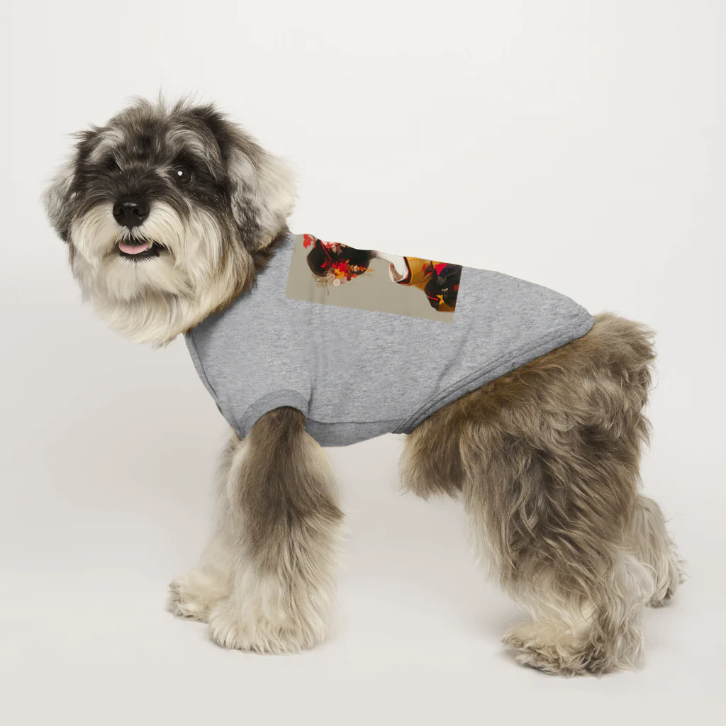 AQUAMETAVERSEの綺麗な髪飾りとうなじ　BLUE PLUM  691 Dog T-shirt