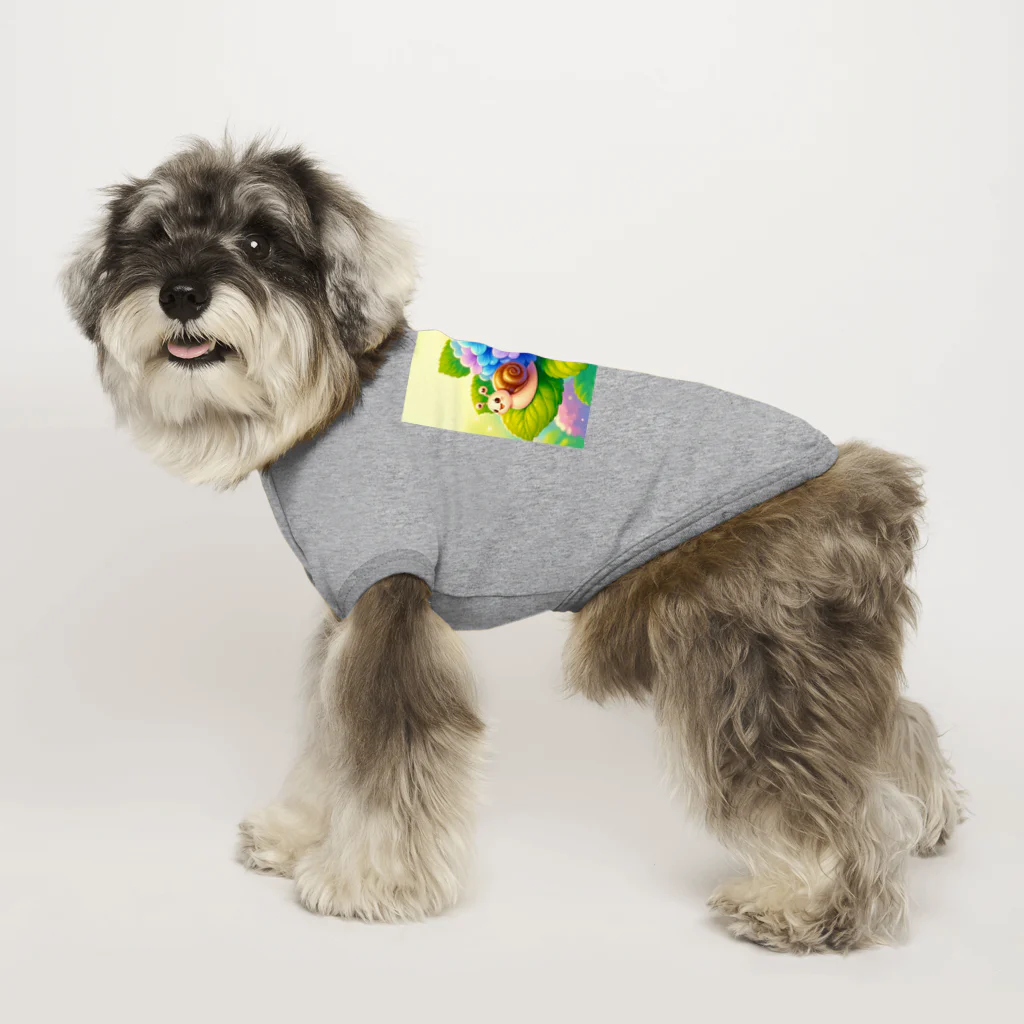 かるるんショップのあじさいとカタツムリ　雨上がり Dog T-shirt