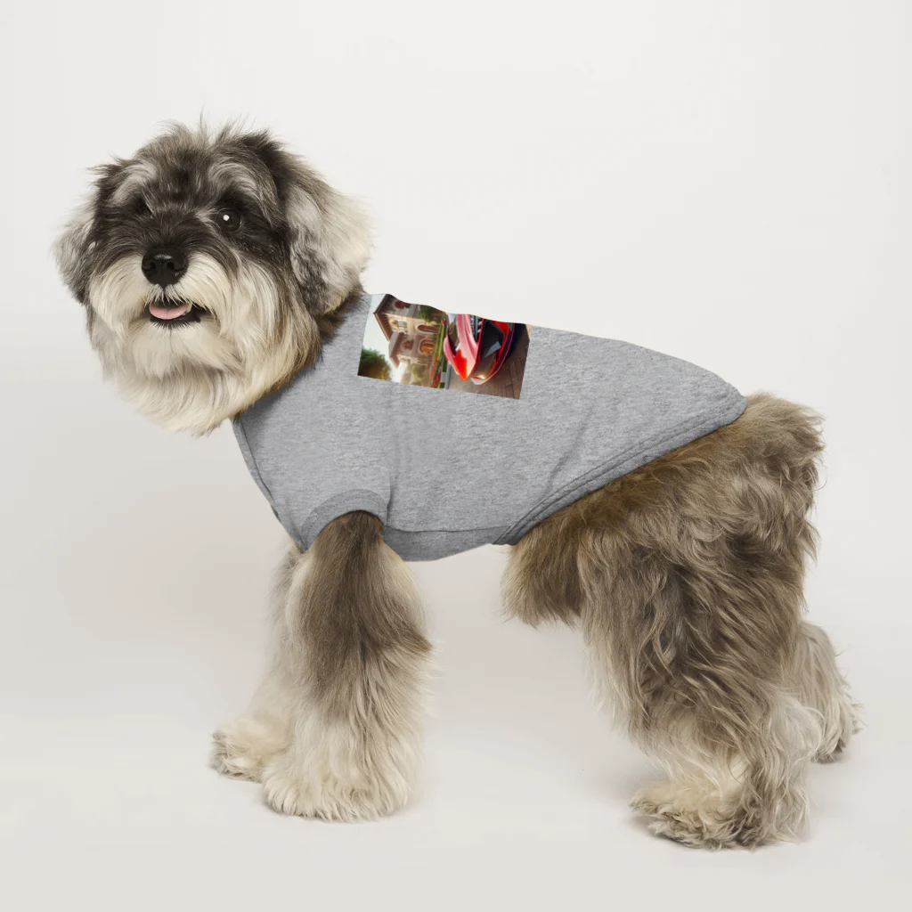 Minashのかっこいい赤いスポーツカー Dog T-shirt