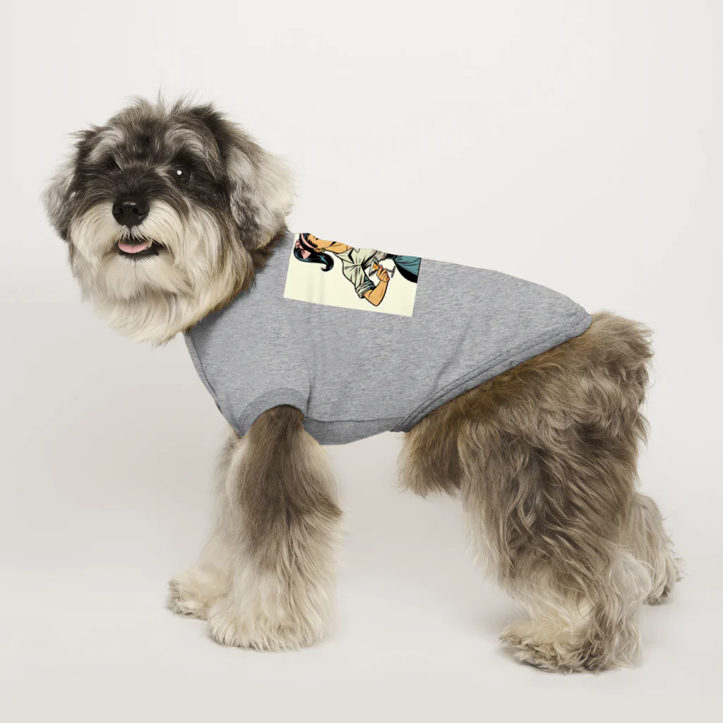 AMERICAN BARのアメコミ風バーテンダー Dog T-shirt