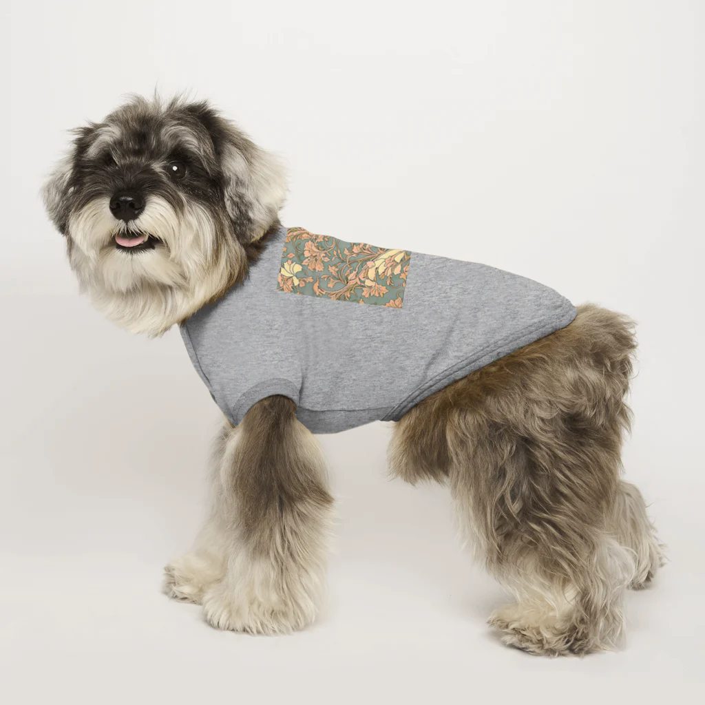 march springのアートヌーボー　ボタニカル Dog T-shirt