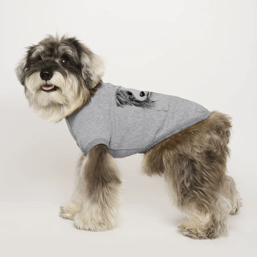 greetenのボーダーコリー　アート犬モノクロ Dog T-shirt