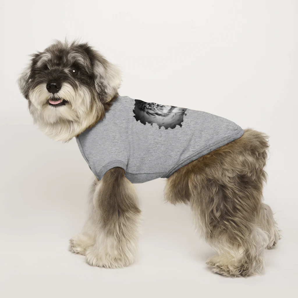 greetenのライオン　アートアニマル　モノクロ Dog T-shirt