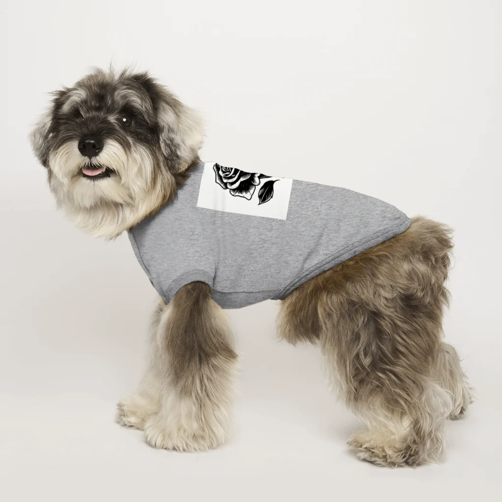 CHRON SHIROの黒い花3 Dog T-shirt