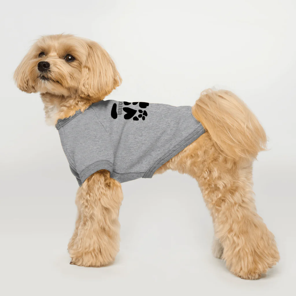 matsukanaSHOPの牛柄犬Ꭲシャツ(白枠なし) Dog T-shirt