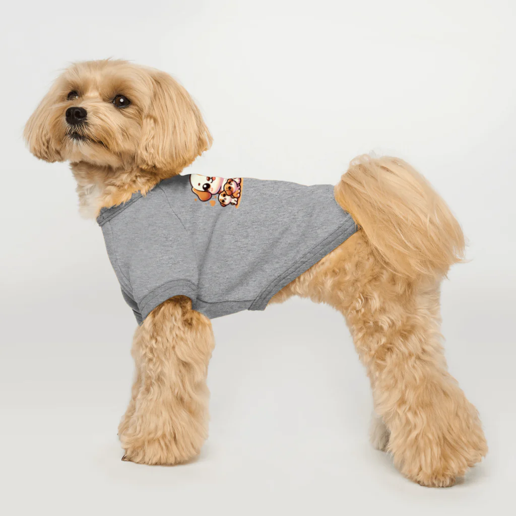 mitsu5872のわんぱく子犬とやさしいママ ドッグTシャツ