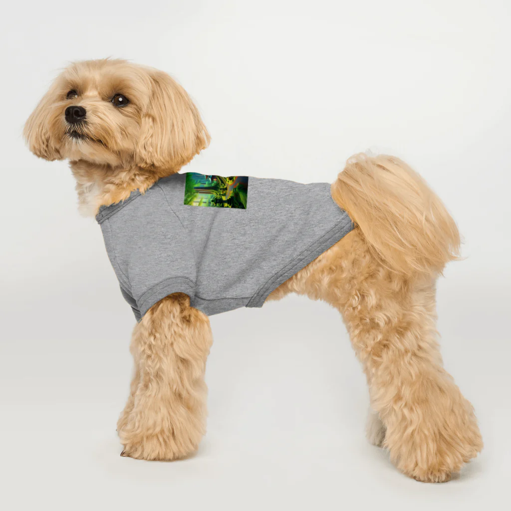 「動物ミリ屋」の新緑の癒し Dog T-shirt