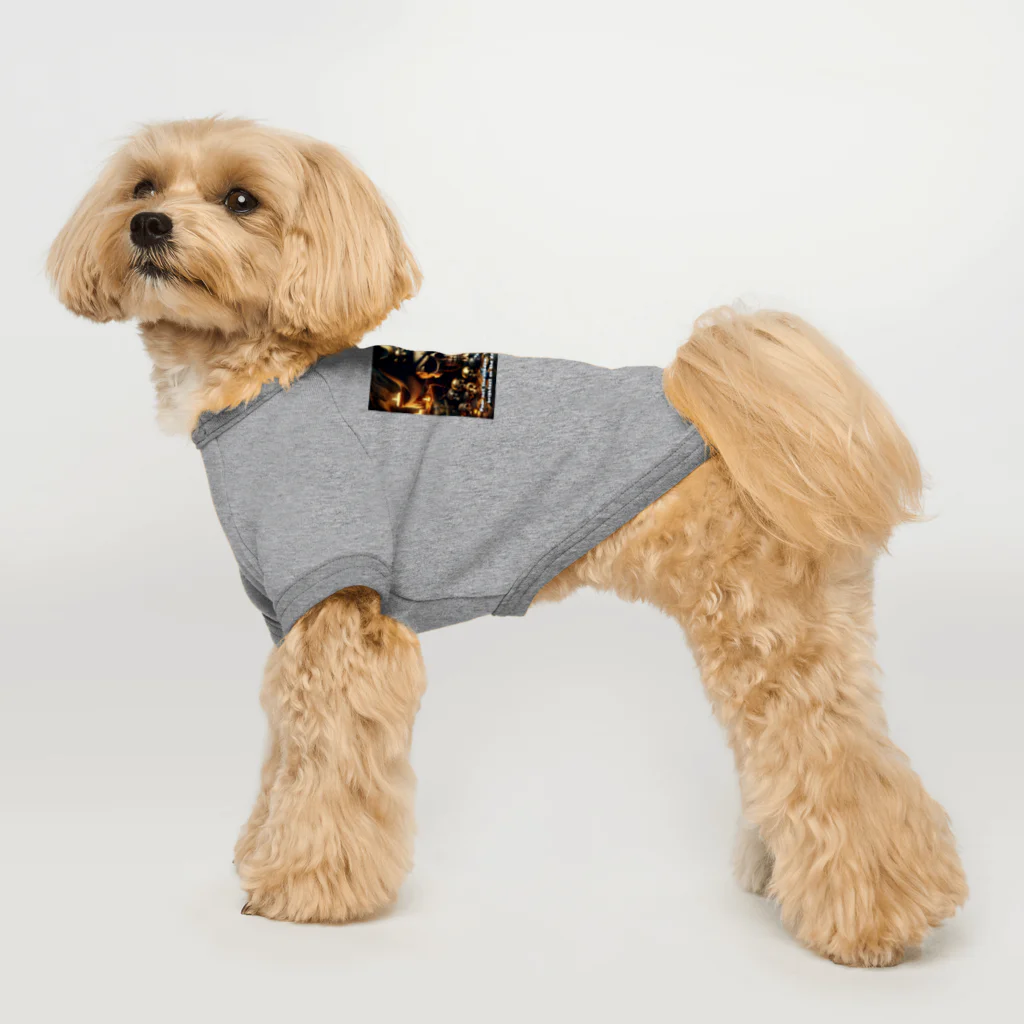 NikuQAIのShadowed Treasures: The Pirate's Legacy Dog T-shirt