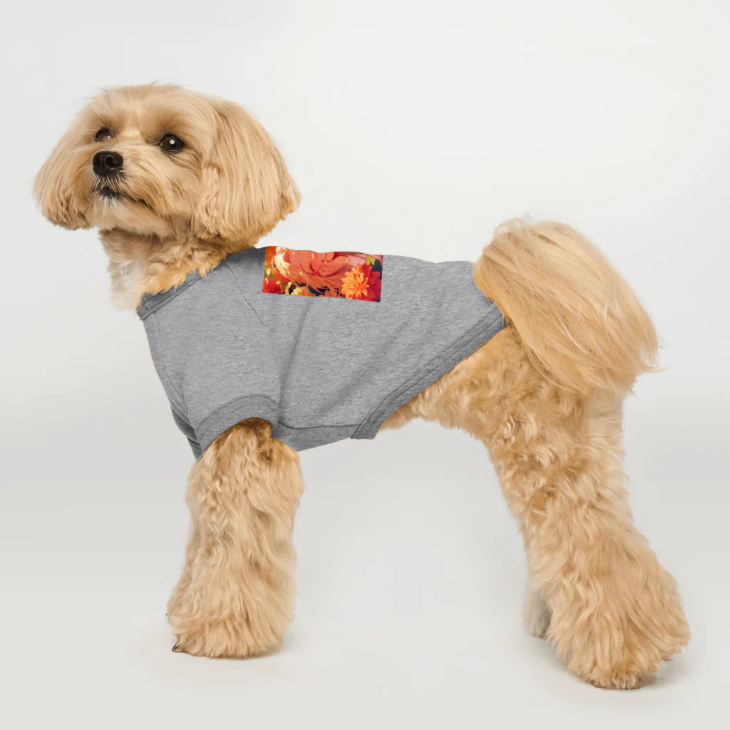 AQUAMETAVERSEのダリアの花の中の笑顔　なでしこ1478 Dog T-shirt