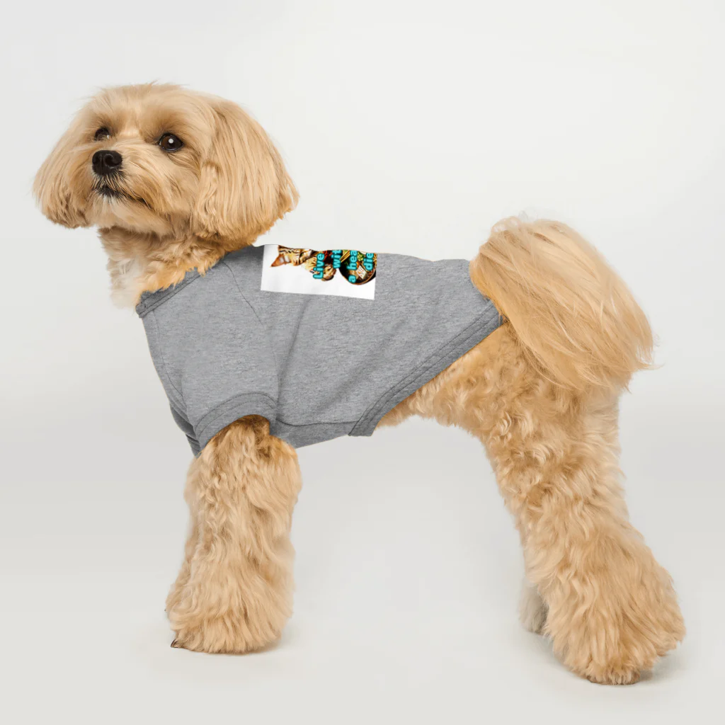 NaturalCanvasのlive long with a healthy diet! Dog T-shirt
