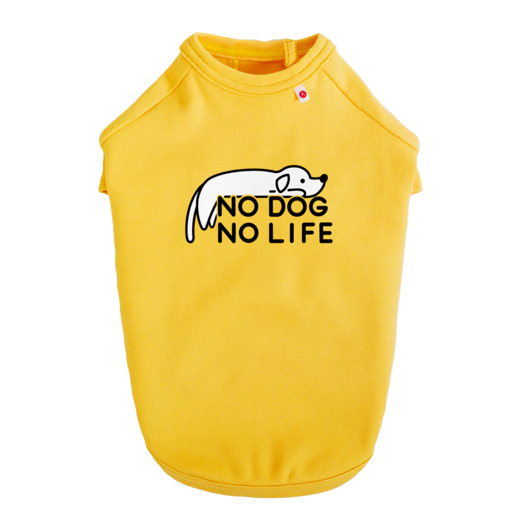 ぽぴーぴぽーのNO DOG NO LIFE(犬白塗り) ドッグTシャツ