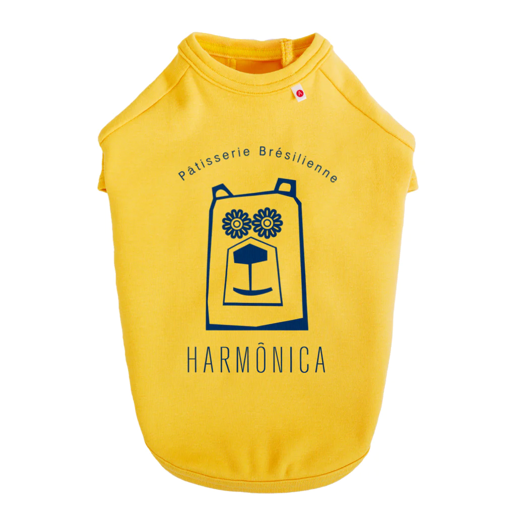 パティスリーハーモニカのハーモニカクマ(G)モノ紺 ドッグTシャツ