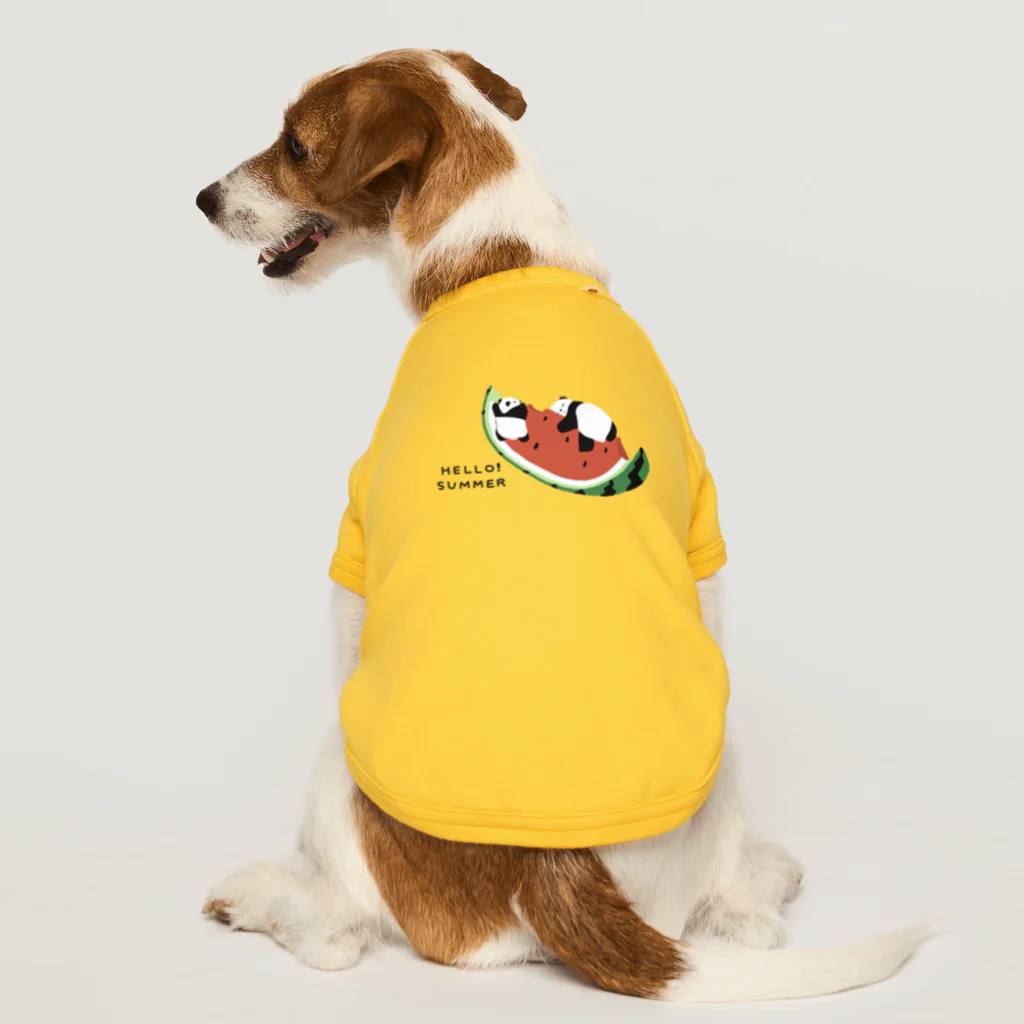 kiki25のゆらゆらスイカとすやすやパンダたち Dog T-shirt