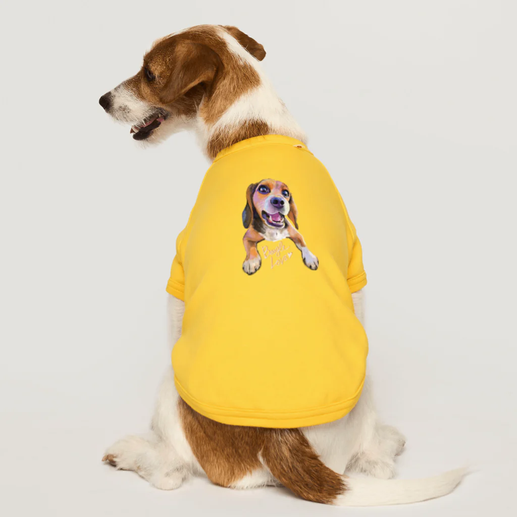 ビーグル大好きのビーグル犬LOVE ドッグTシャツ