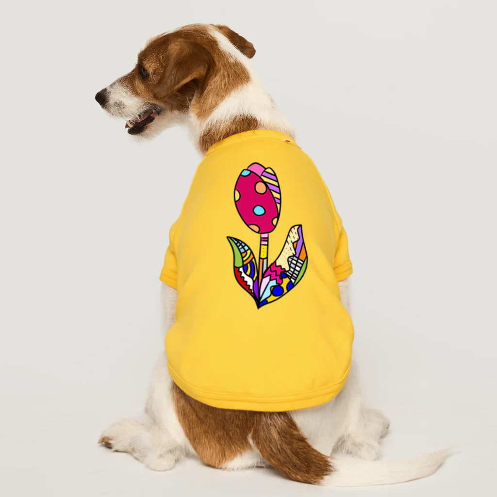 maru houseのカラフル🌈チューリップ Dog T-shirt