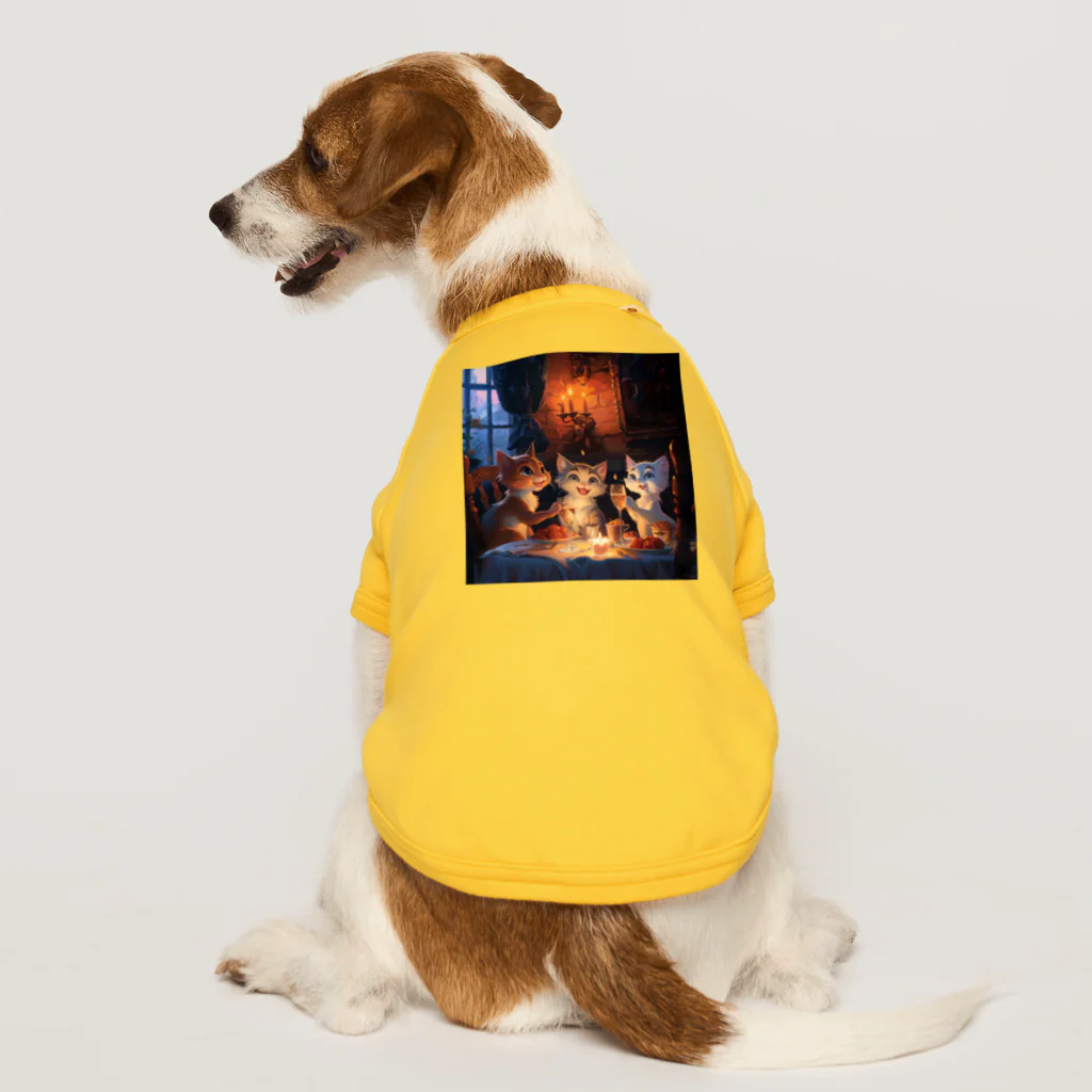 AQUAMETAVERSEのネコの楽しいディナーニャン　Tomoe bb 2712 Dog T-shirt