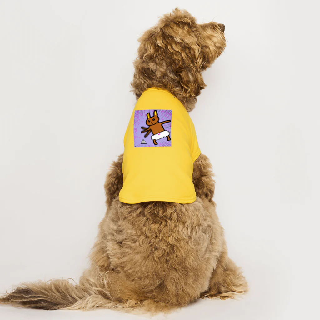 ON-THE-FUJIKOの飼い主を呼ぶかき鳴らせチンベル☆背景夕暮れむらさき☆ Dog T-shirt