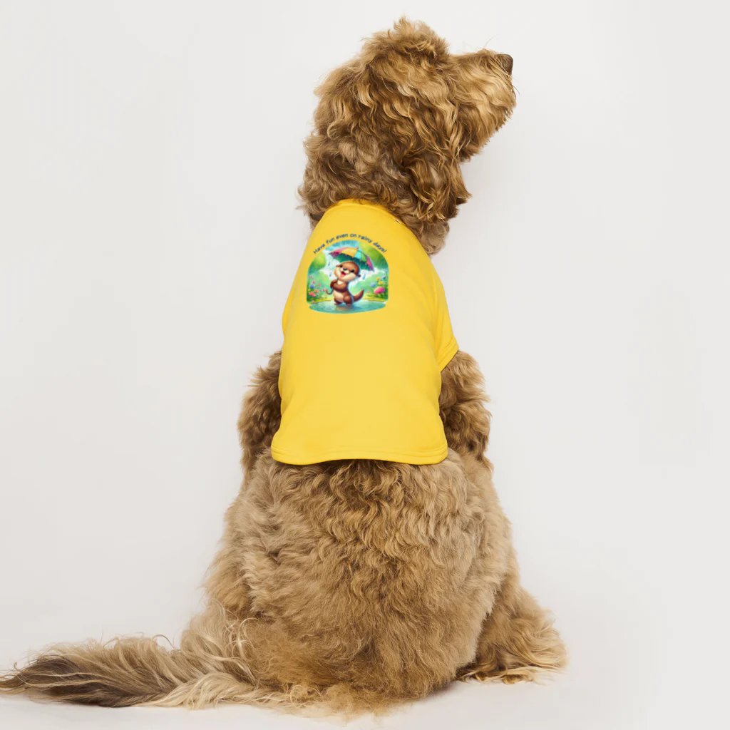 dreamy-designの雨の日のお散歩　カワウソくん Dog T-shirt