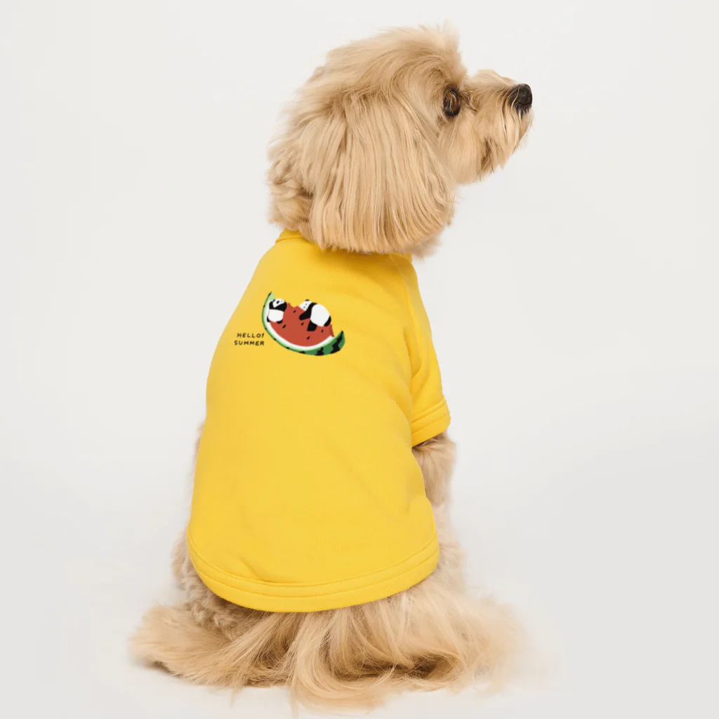 kiki25のゆらゆらスイカとすやすやパンダたち Dog T-shirt