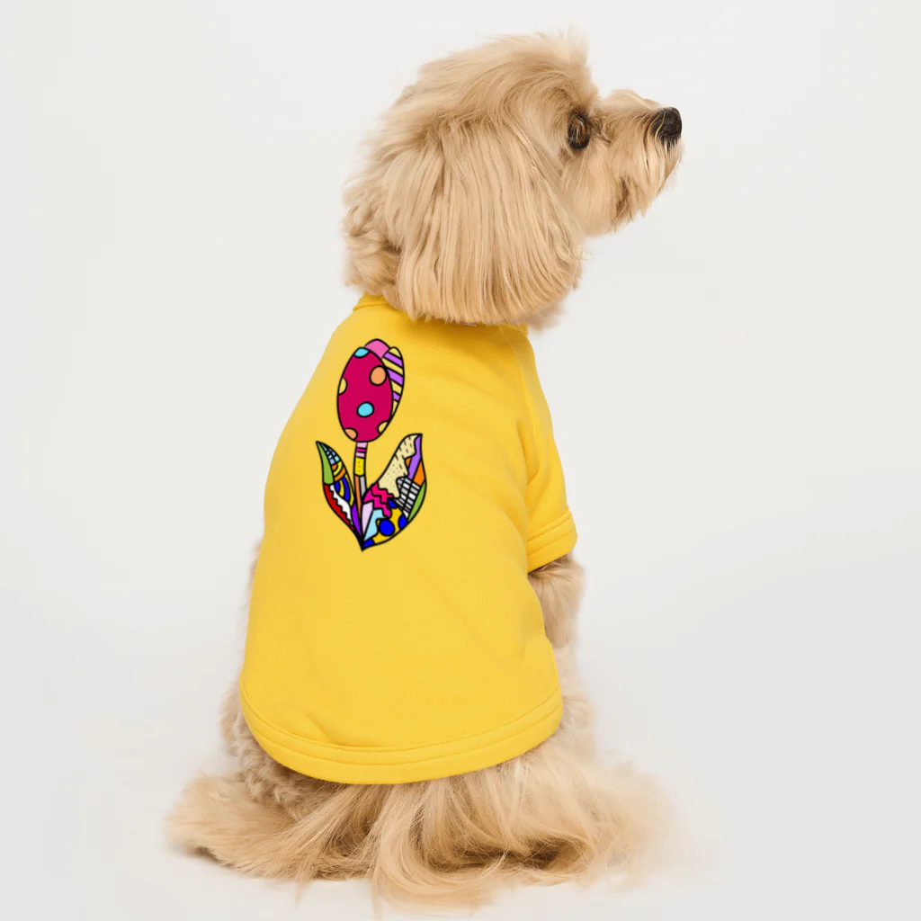 maru houseのカラフル🌈チューリップ Dog T-shirt