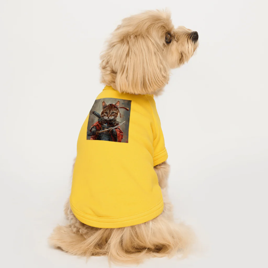 AQUAMETAVERSEの猫サムライ・ミケ　Tomoe bb 2712 Dog T-shirt