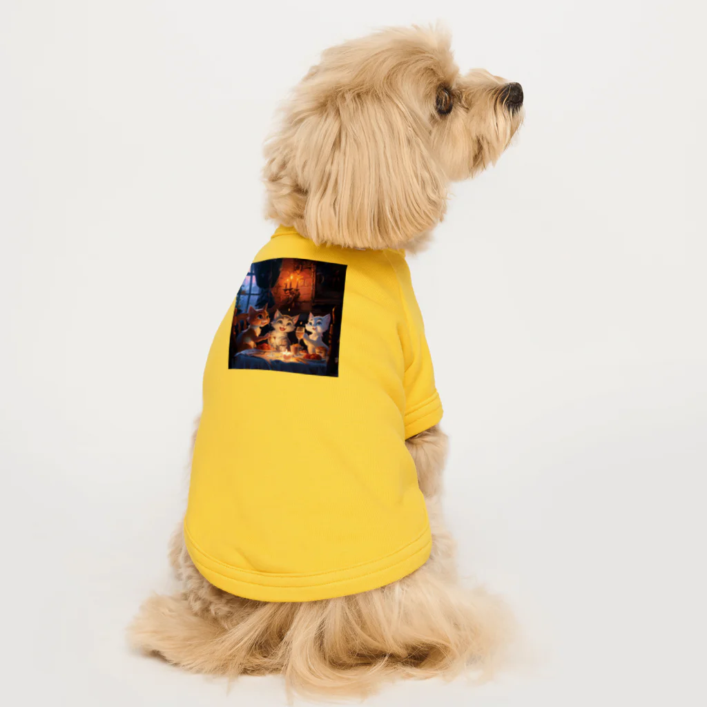 AQUAMETAVERSEのネコの楽しいディナーニャン　Tomoe bb 2712 Dog T-shirt