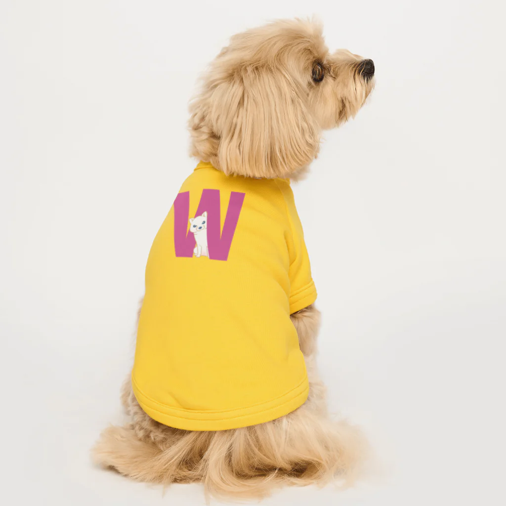 真希ナルセ（マキナル）の柴犬アルファベット（W・白柴） Dog T-shirt