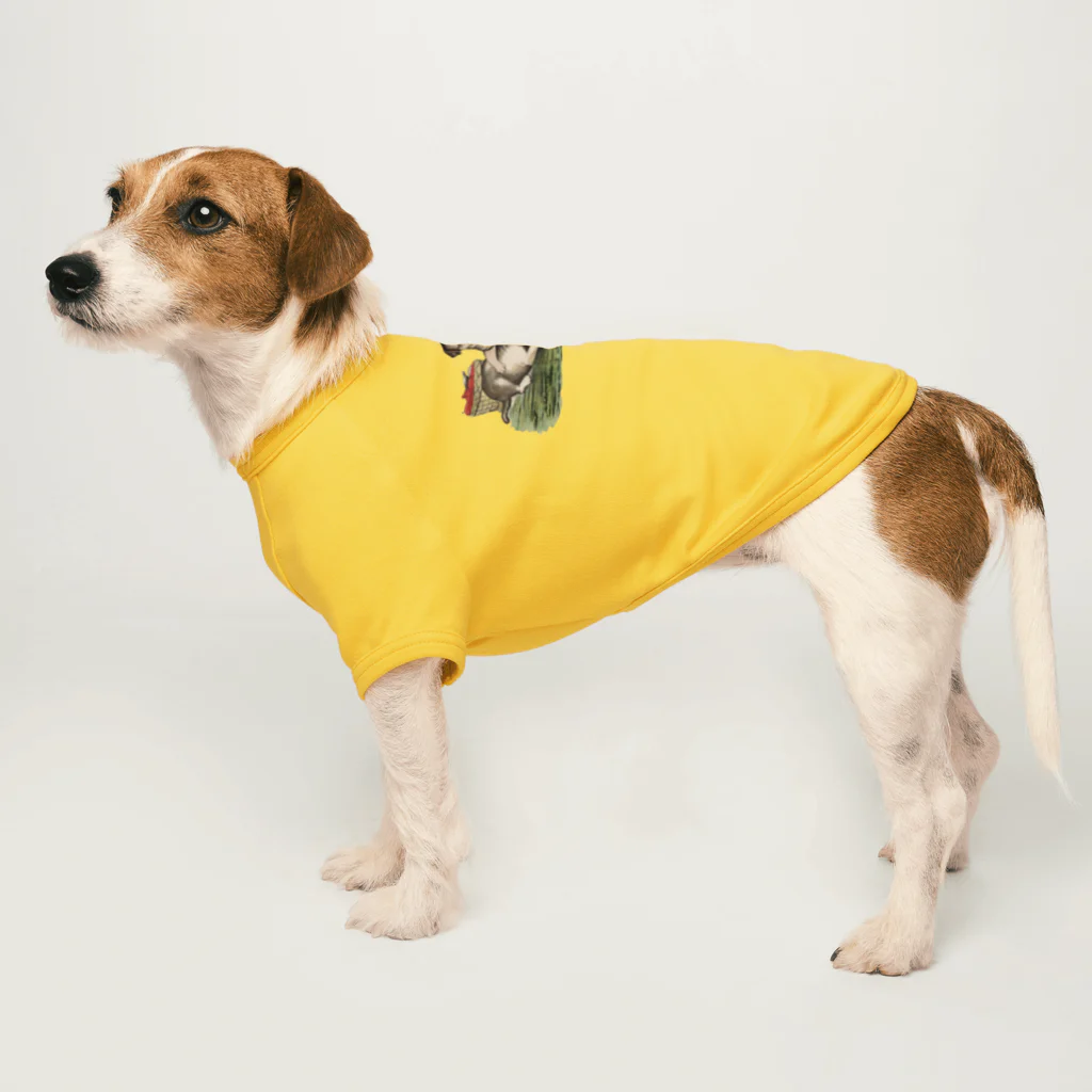 Saza-nami Antique designの２匹の犬 Dog T-shirt