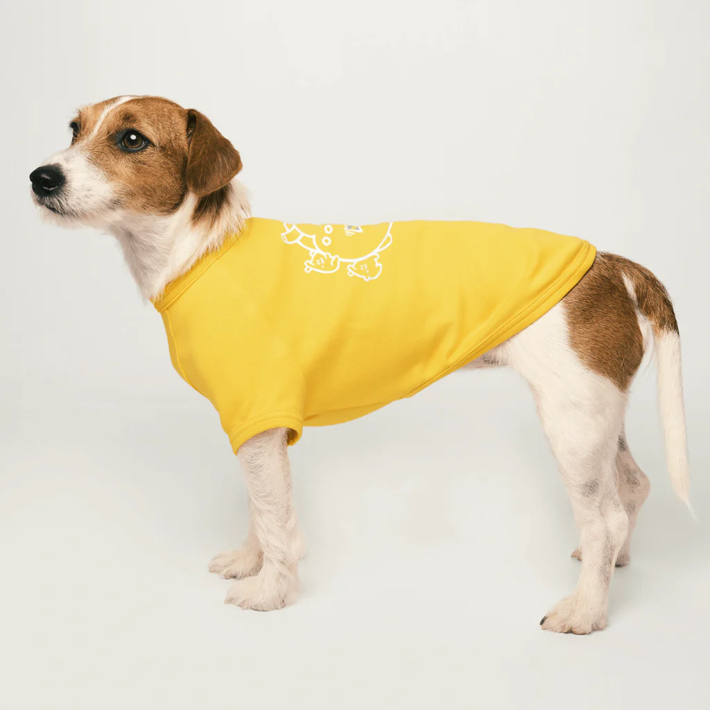 MORIたる露店のハート使いとしましまのねっこ 線画のみ Dog T-shirt