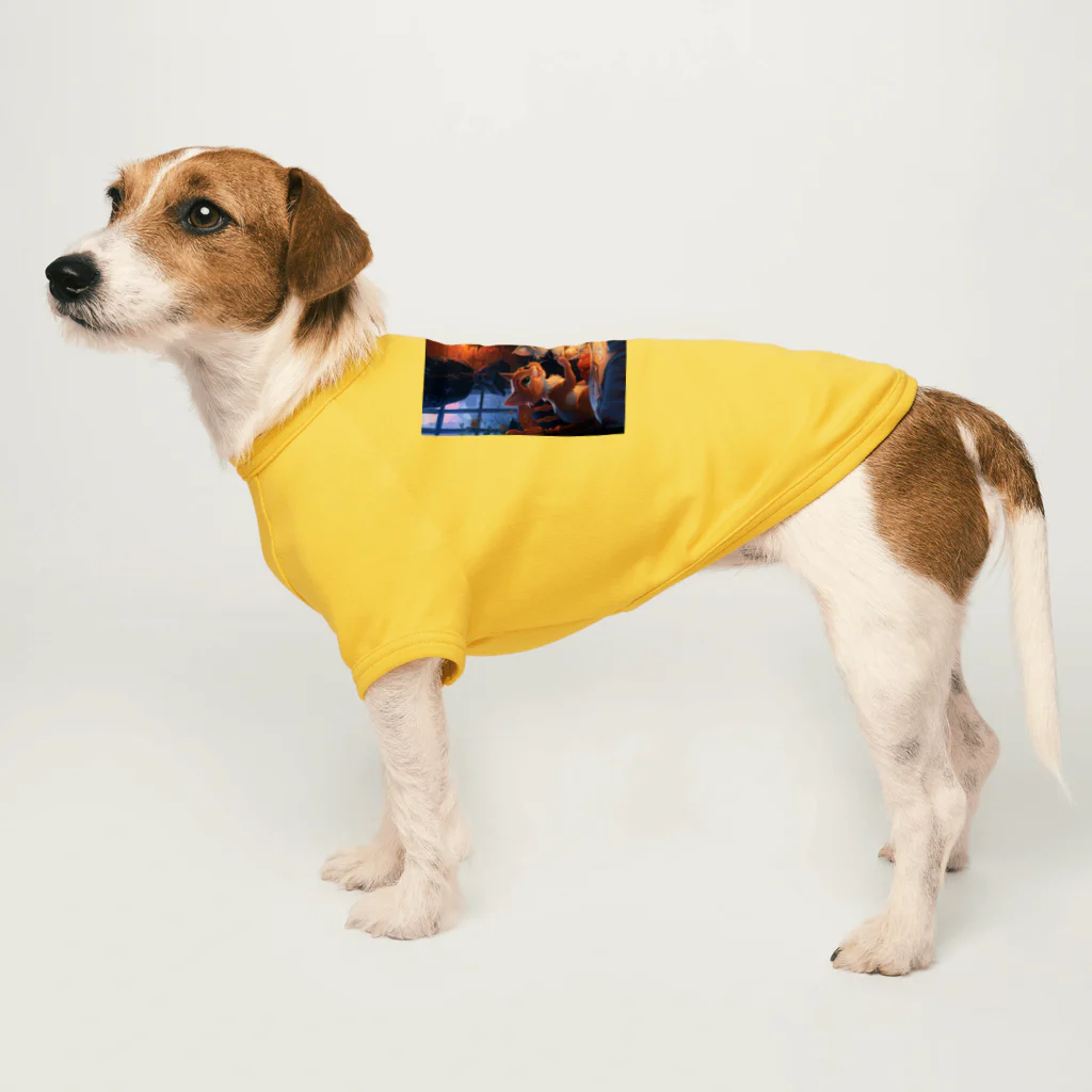 AQUAMETAVERSEのネコの楽しいディナーニャン　Tomoe bb 2712 Dog T-shirt