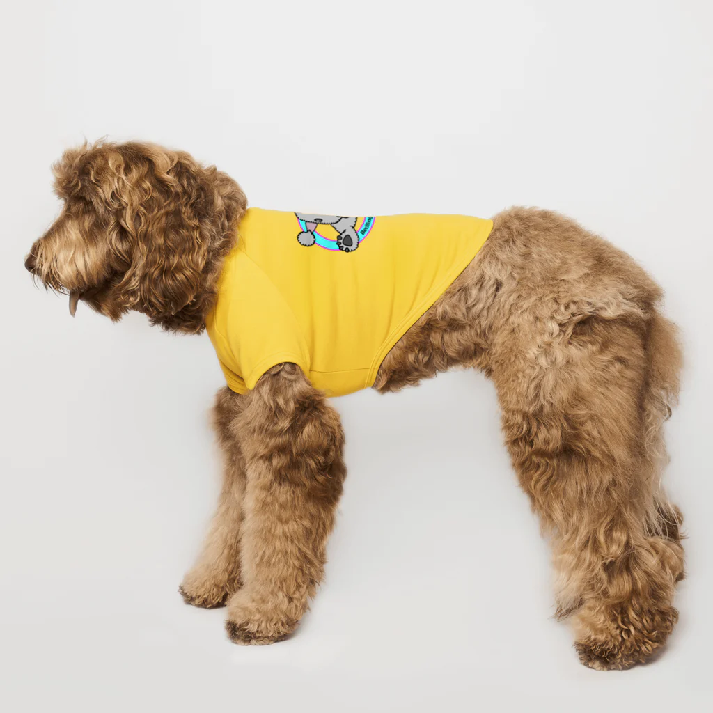 ベドリントンテリアのワホワホショップのベドエンブレム　ブルーver. Dog T-shirt