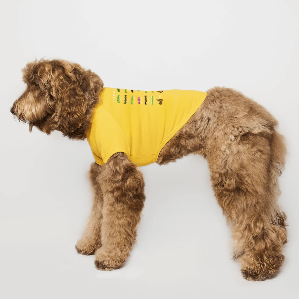 さちこの生物雑貨のイモムシ・けむし図鑑(文字白) Dog T-shirt