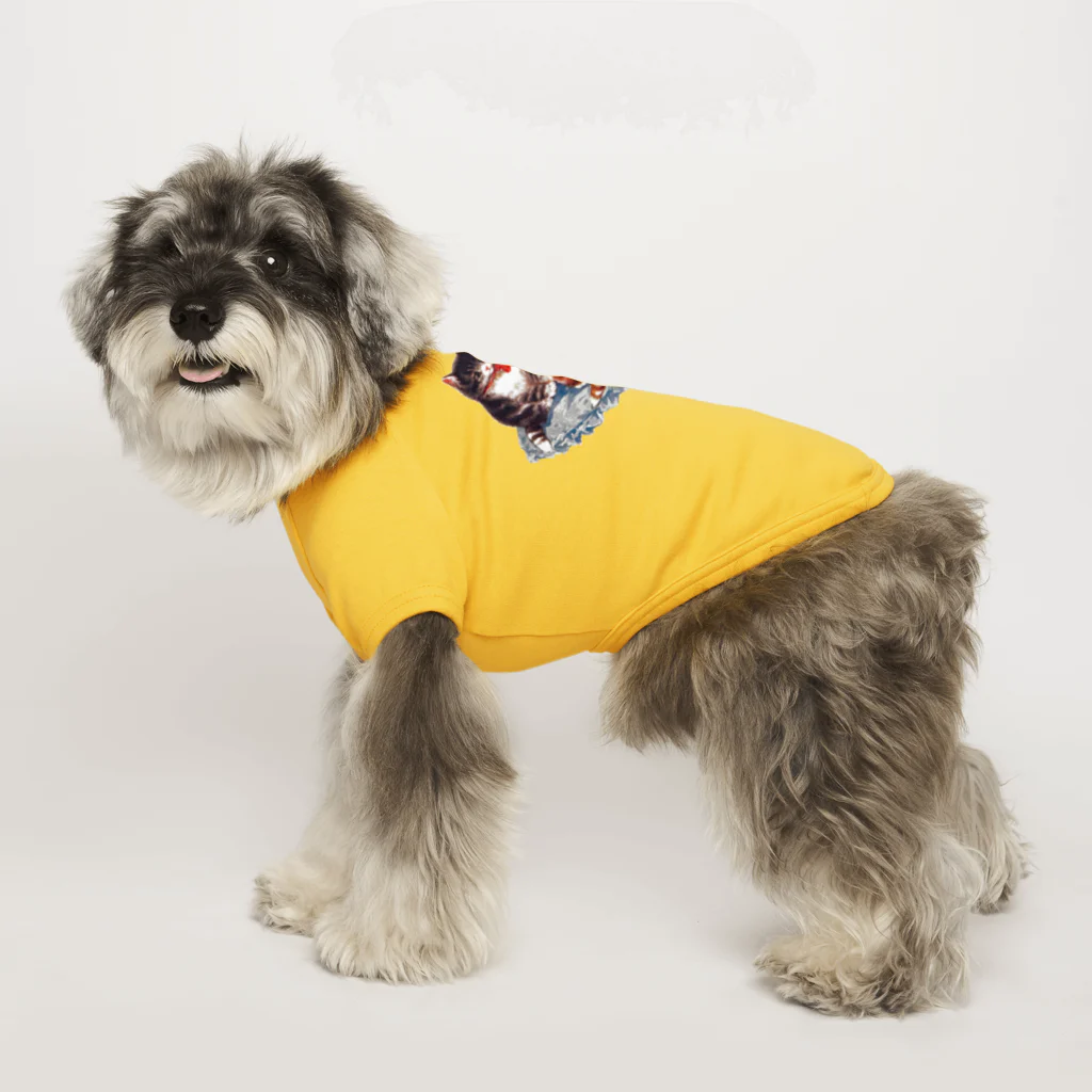 Saza-nami Antique designのクッションの上のふたご猫 Dog T-shirt