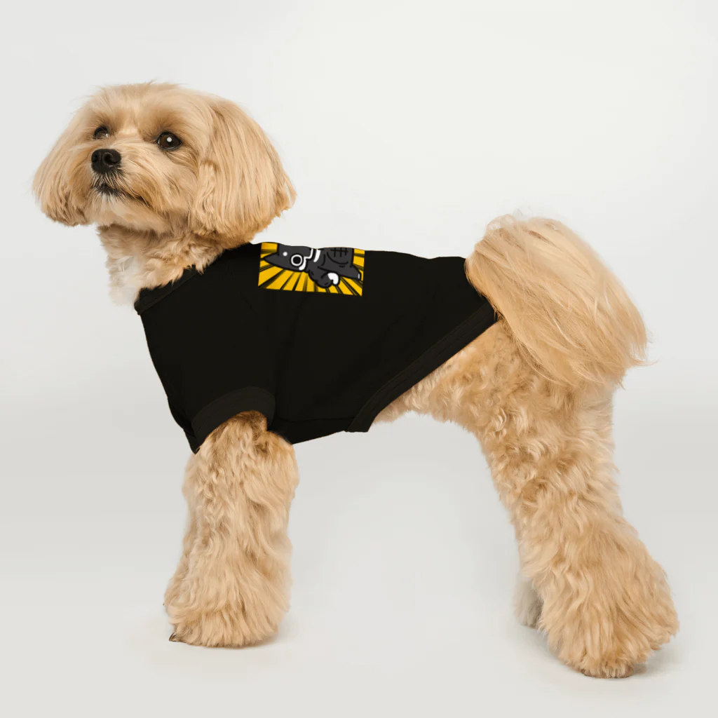 【しばし柴犬屋】のムキムキマッスル黒柴犬(黄色 Dog T-shirt