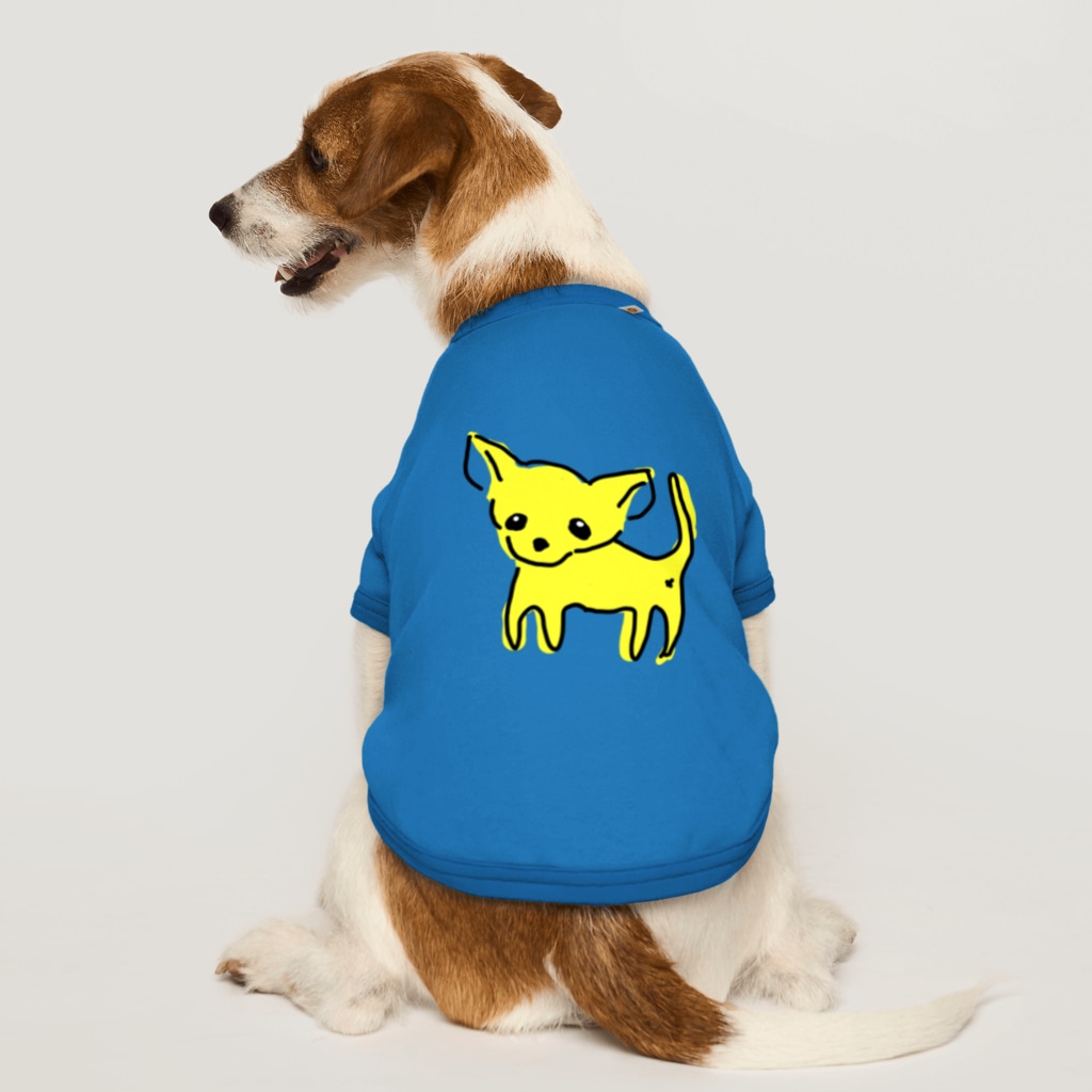 akane_art（茜音工房）のゆるチワワ（イエロー） Dog T-shirt