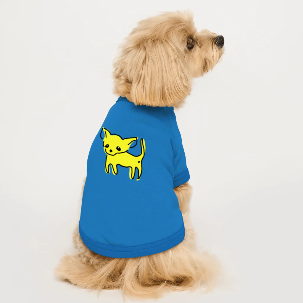 akane_art（茜音工房）のゆるチワワ（イエロー） Dog T-shirt