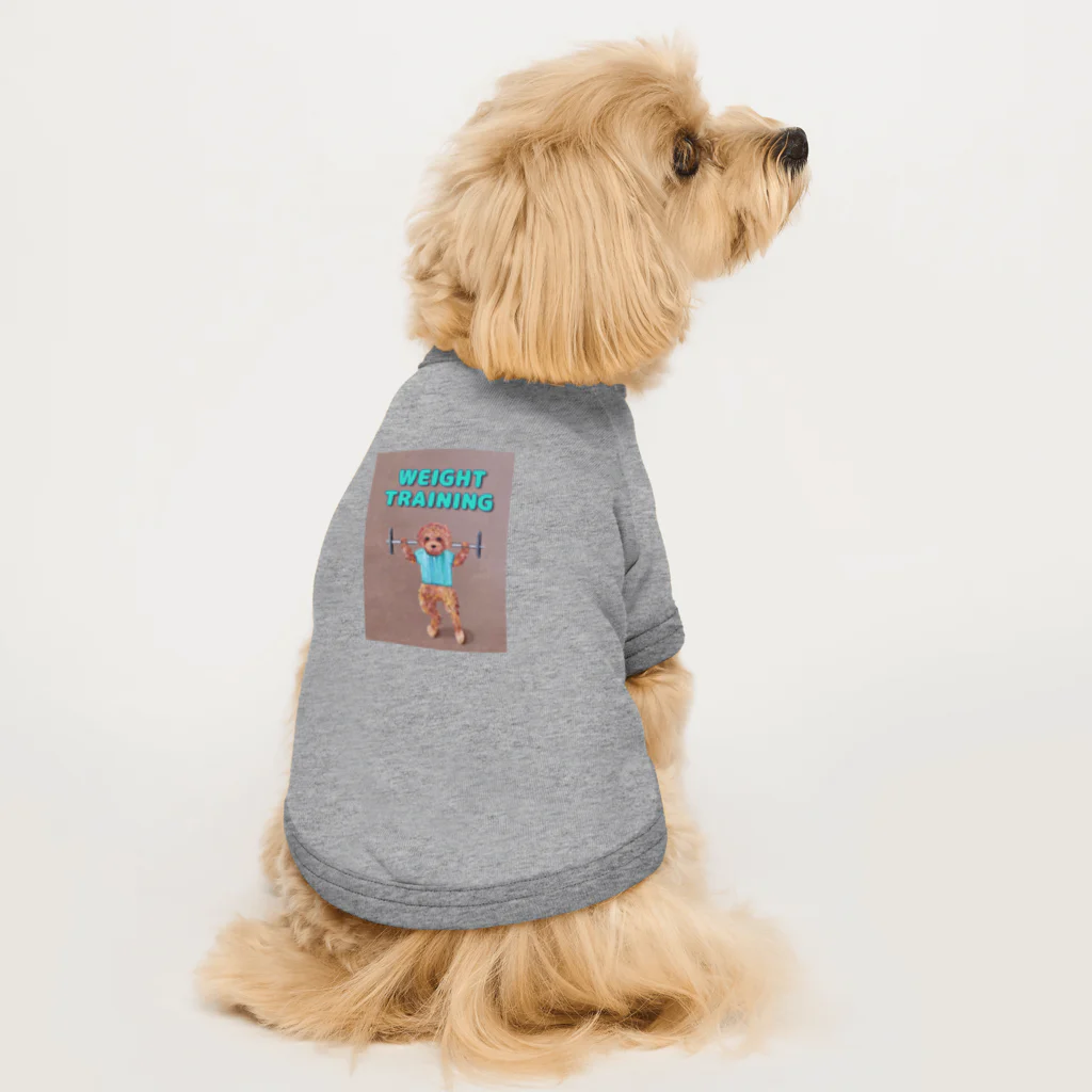 カレー屋　月夜のライオンのウェイトトレーニング（壁画） Dog T-shirt