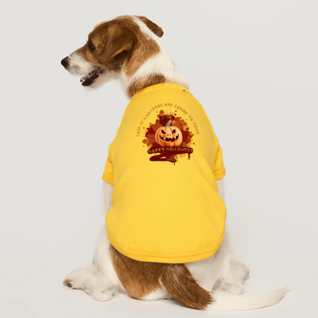 Yaya-rrのハロウィンのかぼちゃ「ジャック・オー・ランタン」 Dog T-shirt