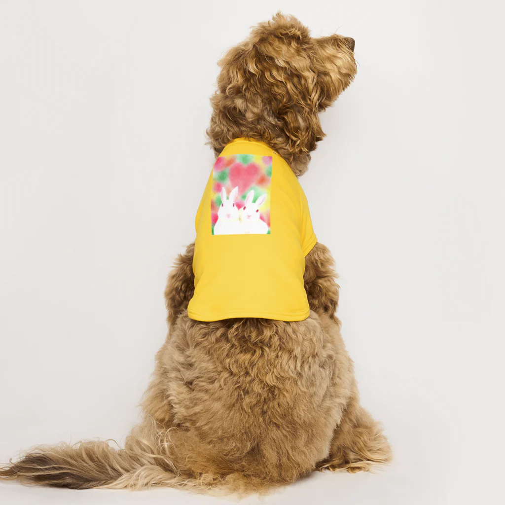ミズノ リエ　グッズの「白うさぎ」ミズノ リエ Dog T-shirt